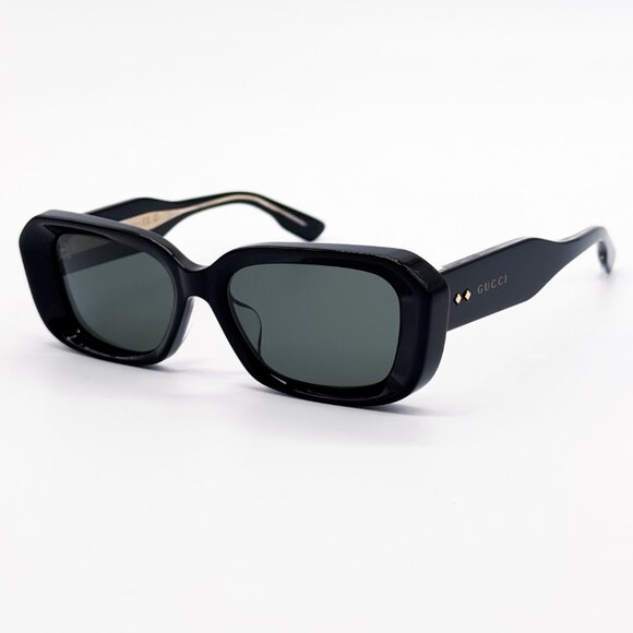 NEW GUCCI GG1531SK 001 SUNGLASSES UNISEX BLACK GOLD OVAL EYEWEAR GUCCI - Picture 1 of 13
